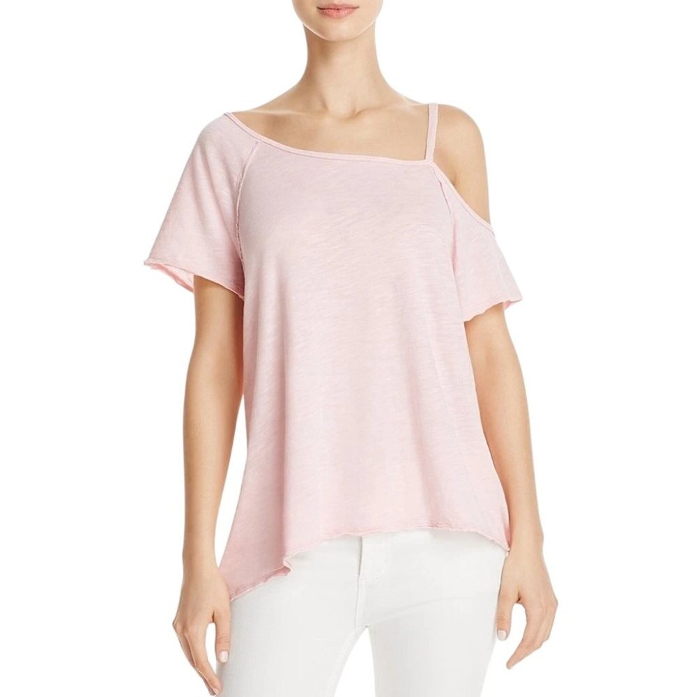 Free People Coraline Cold Shoulder Top in Pink XSmall Womens Tshirt Loose